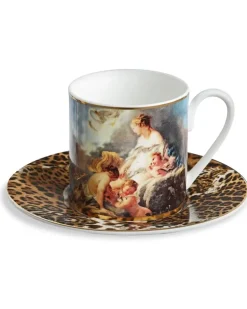 Set aus zwei Wild Leda Tassen aus Knochenporzellan - Blau