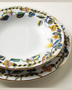 Set Borboni White aus zwei Suppentellern Weiß