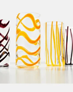 Set Cyrcus aus zwei Longdrinkgläsern Gelb