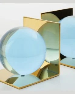 Set Globo aus zwei Buchstützen Blau