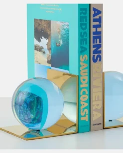 Set Globo aus zwei Buchstützen Blau