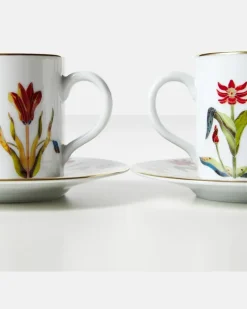 Set Grand Tour aus zwei Espressotassen und Untertassen Multicolor