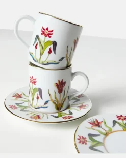 Set Grand Tour aus zwei Espressotassen und Untertassen Multicolor