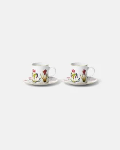 Set Grand Tour aus zwei Espressotassen und Untertassen Multicolor