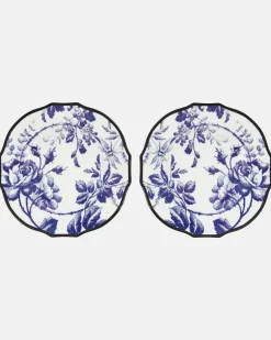 Set Herbarium aus zwei Akzenttellern Blau