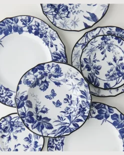 Set Herbarium aus zwei Akzenttellern Blau