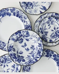 Set Herbarium aus zwei Suppentellern Blau