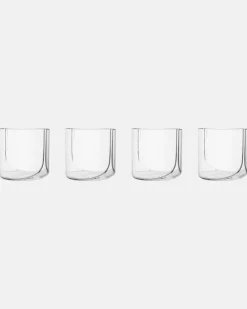 Set Hew aus vier Tumbler-Gläsern Transparent