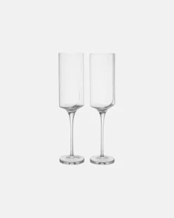 Set Hew aus zwei Champagnerflöten Transparent