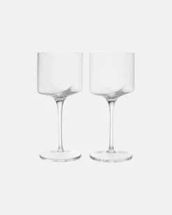 Set Hew aus zwei Weingläsern Transparent