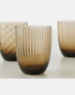Set Idra aus sechs Gläsern Braun