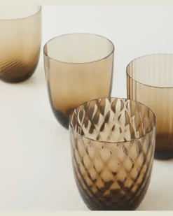 Set Idra aus sechs Gläsern Braun