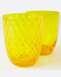 Set Idra aus sechs Gläsern Gelb