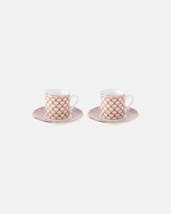 Set Impero aus zwei Espressotassen und Untertassen Multicolor