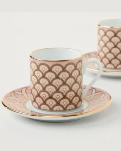 Set Impero aus zwei Espressotassen und Untertassen Multicolor