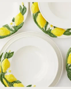 Set Lemon aus vier Suppentellern Multicolor