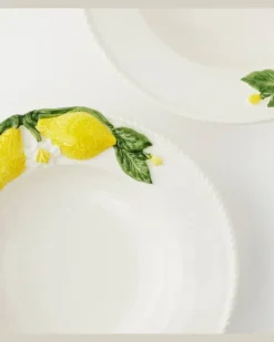 Set Lemon aus vier Suppentellern Multicolor