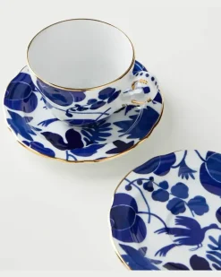 Set Mama Wildbird Blu aus zwei Teetassen Blau