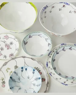 Set Midnight Flowers Anemone Milk aus zwei Speisetellern by Marni Multicolor
