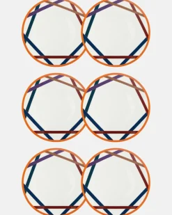 Set Nastri aus sechs Speisetellern Multicolor