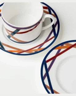 Set Nastri aus sechs Teetassen und Untertassen Multicolor