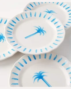 Set Palm aus vier Desserttellern Weiß