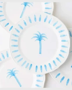 Set Palm aus vier Speisetellern Weiß