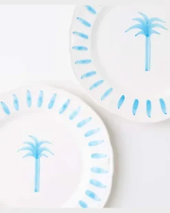 Set Palm aus vier Speisetellern Weiß