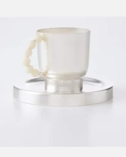 Set Perlina aus Teetasse und Untertasse Silber