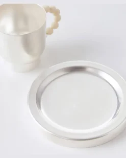 Set Perlina aus Teetasse und Untertasse Silber