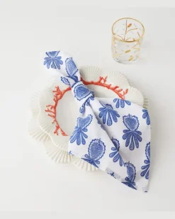 Set Pineapple Blu aus sechs Servietten Blau