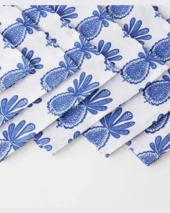 Set Pineapple Blu aus sechs Servietten Blau