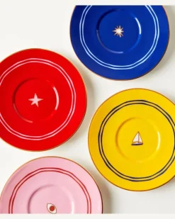 Set Playa aus vier Espressotassen aus Porzellan Multicolor