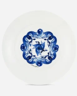 Set 2 Porcelain Dinner Plates - Flache Teller Mehrfarbig