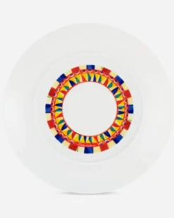 Set 2 Porcelain Dinner Plates - Flache Teller Mehrfarbig