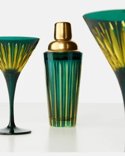 Set Prism aus Shaker und zwei Martinigläsern GrüN