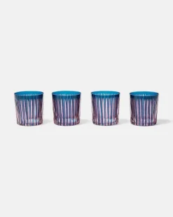 Set Prism aus vier Gläsern Blau