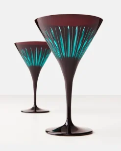Set Prism aus vier Martinigläsern Blau
