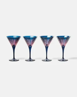 Set Prism aus vier Martinigläsern Blau