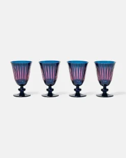 Set Prism aus vier Weingläsern Blau