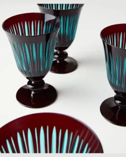 Set Prism aus vier Weingläsern Blau