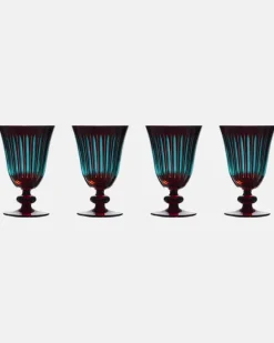 Set Prism aus vier Weingläsern Blau