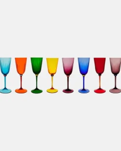 Set Rainbow aus acht Weingläsern Multicolor
