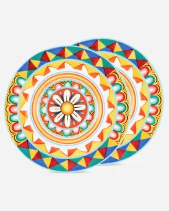 Set 2 Soup Plates In Fine Porcelain - Suppenteller Mehrfarbig