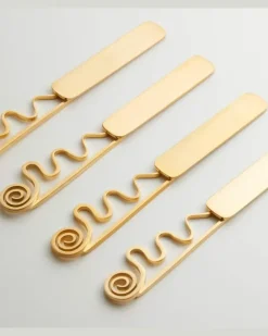 Set Spirale aus vier Aufstrichmessern Gold