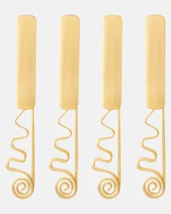Set Spirale aus vier Aufstrichmessern Gold