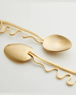 Set Spirale aus vier Cocktaillöffeln Gold