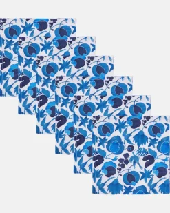 Set Wildbird Blu aus sechs Servietten Blau