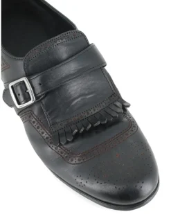 Shanghai Brogue Monk-Schuhe - Schwarz