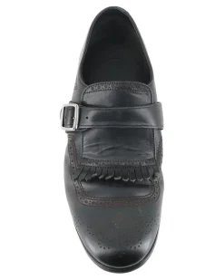 Shanghai Brogue Monk-Schuhe - Schwarz